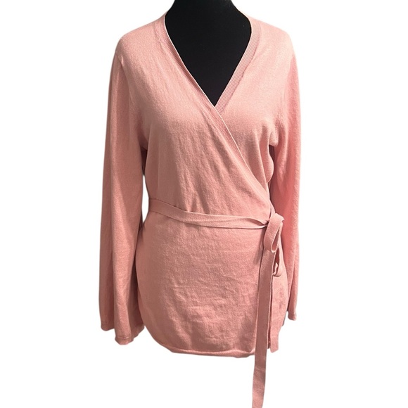 J. Crew Sweaters - J.Crew Mercantile Pink Wrap Cardigan Sweater L